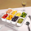8 Compartments Divided Snack Container With Lid & Handle, Portable Multi Section Fruit Nut Storage Box, Leak Proof Organizer For Picnic Travel Party