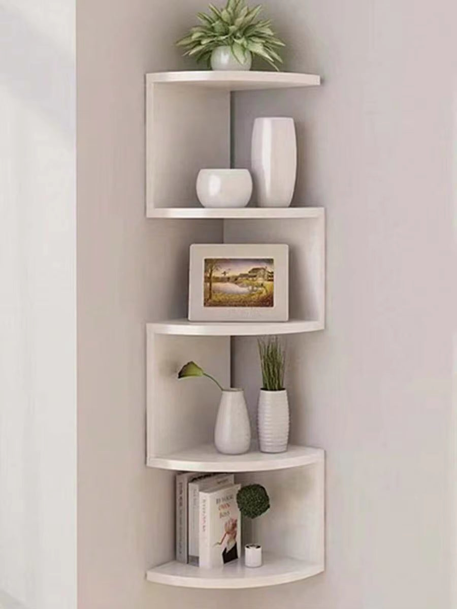 1pc Multi-Layer Corner Shelf, Floating Corner Shelf, Wall-Mounted Storage Organizer Rack, Easy To Assemble Multi-Tier Wall Hanging Shelf, Suitable For Bedroom, Bathroom, Kitchen, Office, Living Room, Bookshelf